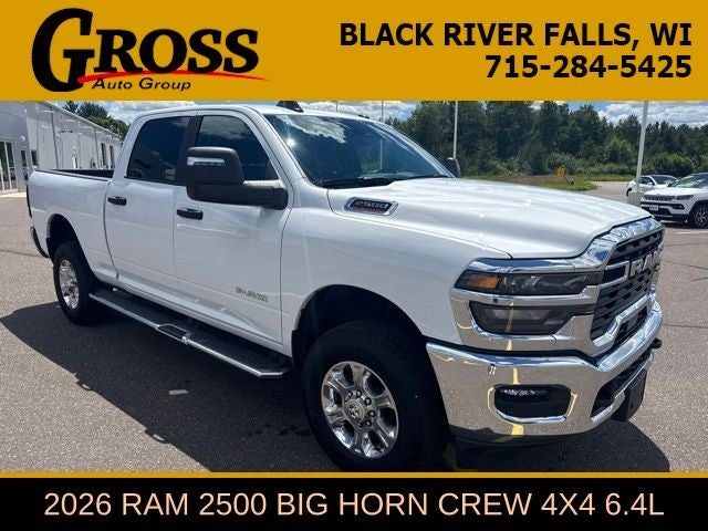 2026 RAM 2500 Big Horn in Bright White Clearcoat — front three-quarter view