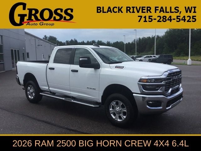 2026 RAM 2500 Big Horn in Bright White Clearcoat — front three-quarter view
