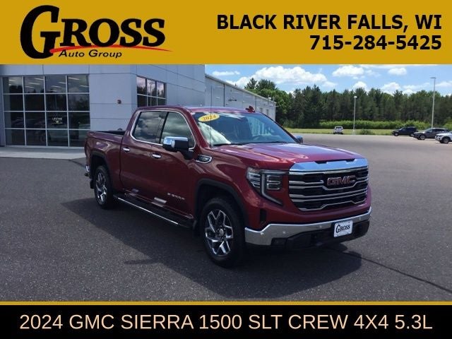 2024 GMC Sierra 1500 SLT in Volcanic Red Tintcoat — front three-quarter view