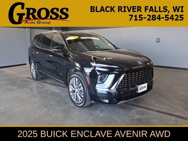 2025 Buick Enclave Avenir in Ebony Twilight Metallic — front three-quarter view