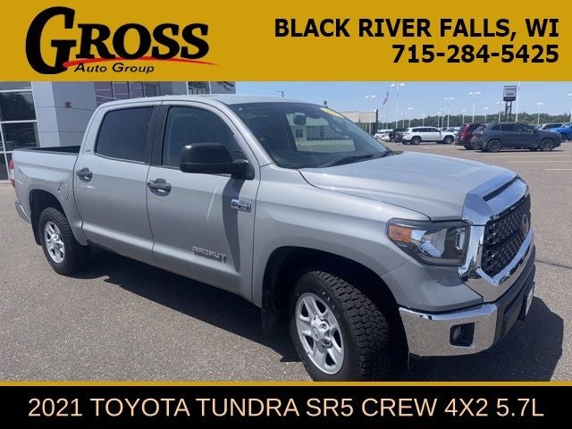 2021 Toyota Tundra SR5 in Cement — front three-quarter view
