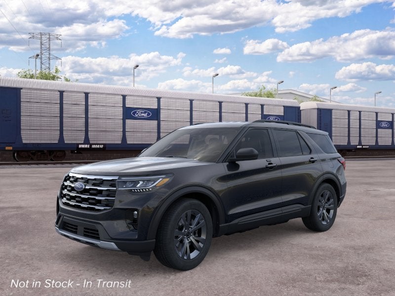 2026 Ford Explorer Active in Agate Black Metallic — front three-quarter view
