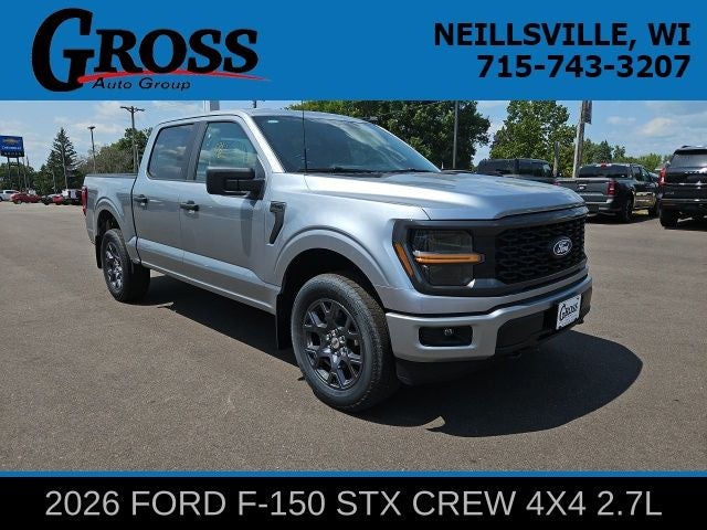 2026 Ford F-150 STX in Iconic Silver Metallic — front three-quarter view