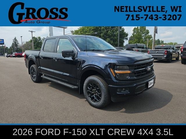 2026 Ford F-150 XLT in Antimatter Blue Metallic — front three-quarter view