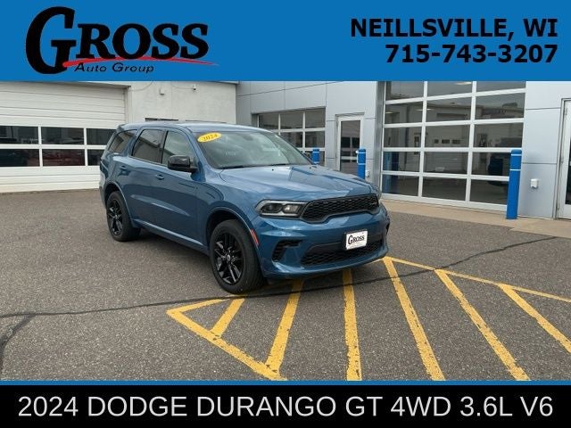 2024 Dodge Durango GT in Frostbite Pearlcoat — front three-quarter view
