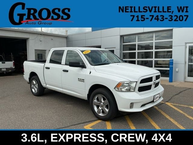 2017 RAM 1500 Express in Bright White Clearcoat — front three-quarter view