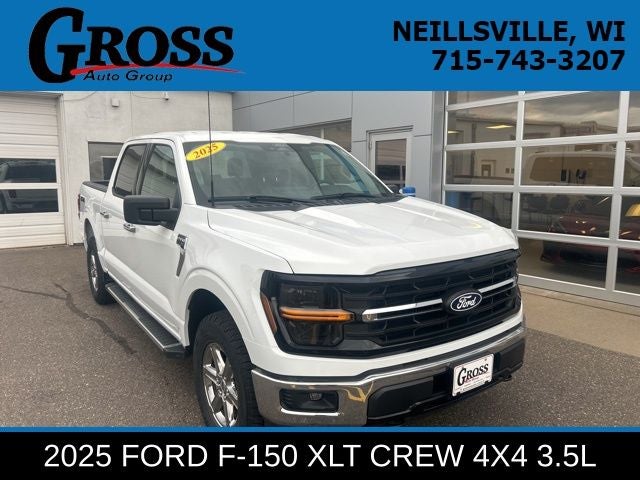 2025 Ford F-150 XLT in White — front three-quarter view