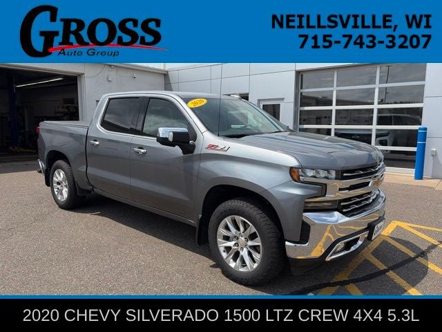 2020 Chevrolet Silverado 1500 LTZ in Satin Steel Metallic — front three-quarter view