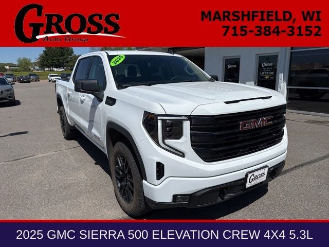 2025 GMC Sierra 1500 Elevation in Summit White — front three-quarter view