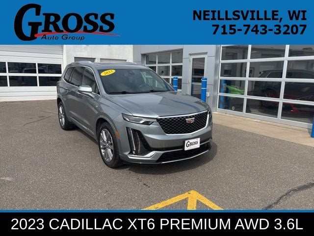 2023 Cadillac XT6 Premium Luxury in Argent Silver Metallic — front three-quarter view
