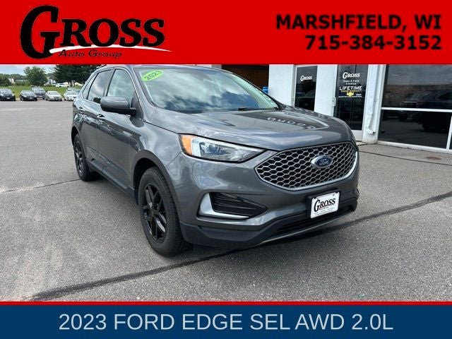 2023 Ford Edge SEL in Gray Metallic — front three-quarter view