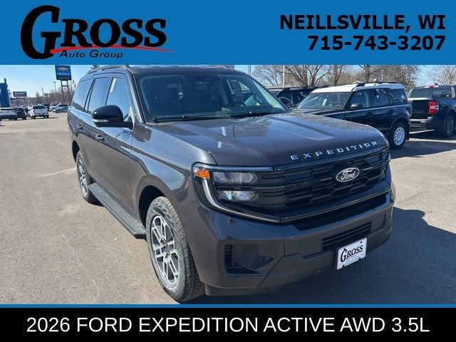 2026 Ford Expedition Active in Dark Matter Gray Metallic — front three-quarter view